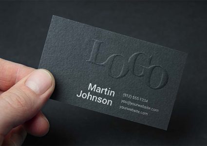 Embossed Business Card MockUp