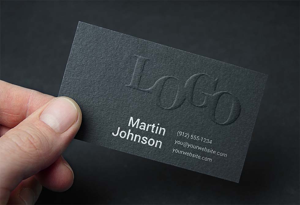 Embossed Business Card MockUp