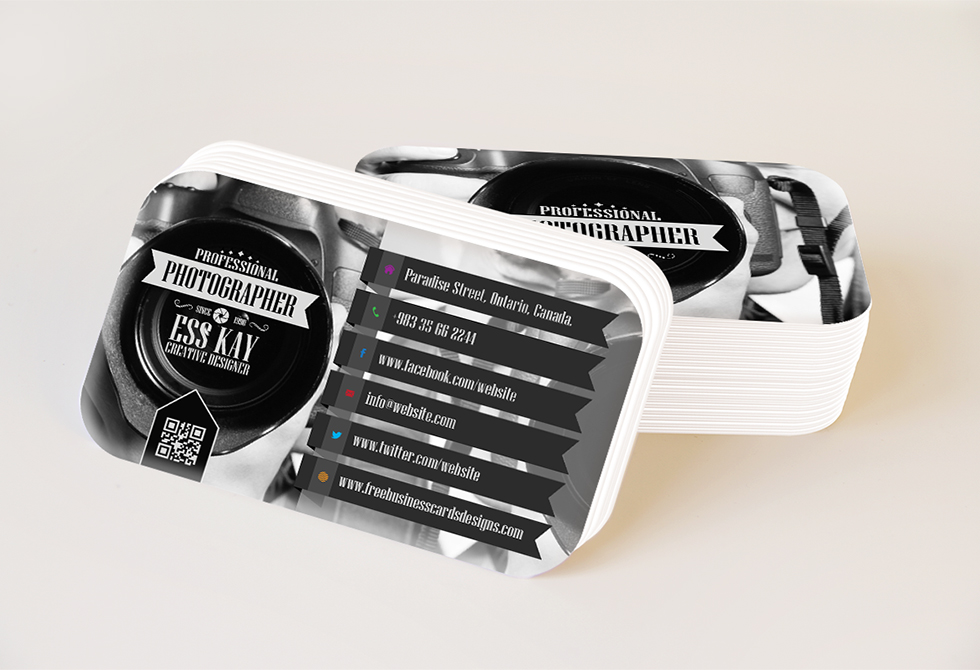 Round Corner Soft Business Card Mockup