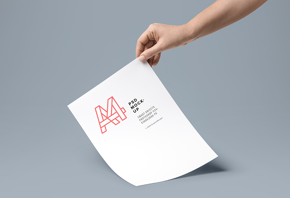 A4 Paper PSD MockUp