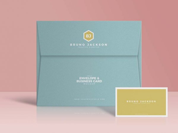 Free Envelope & Business Card Mockup PSD