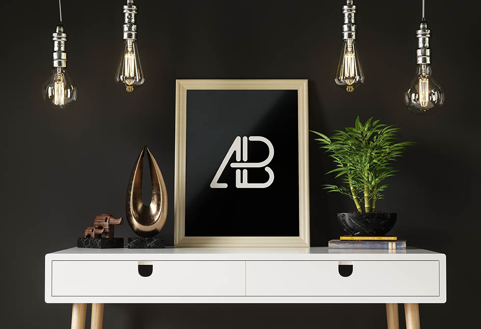 Poster On Desk Mockup by Anthony Boyd Graphics