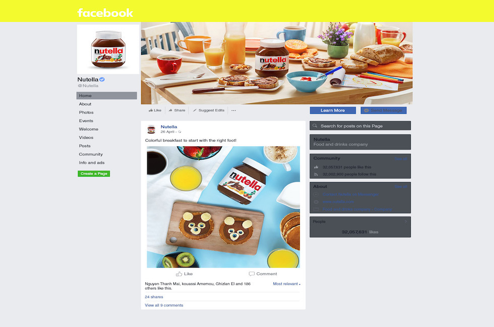 Мокап страница бизнес-профиля Facebook