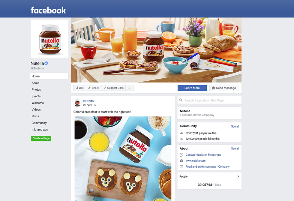 Мокап страница бизнес-профиля Facebook