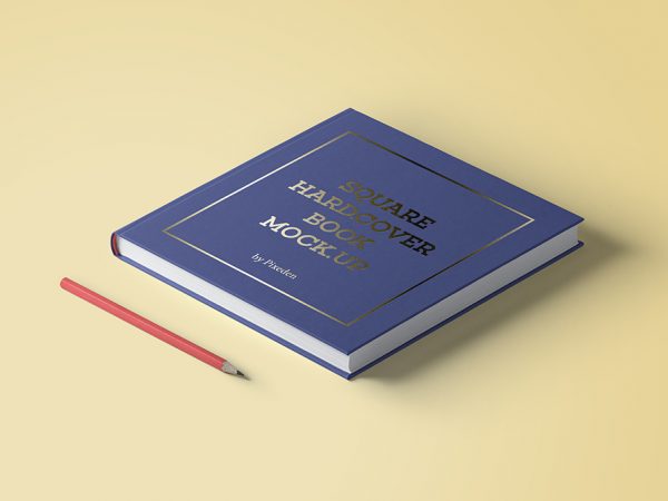 Мокап квадратный твердый переплет книги