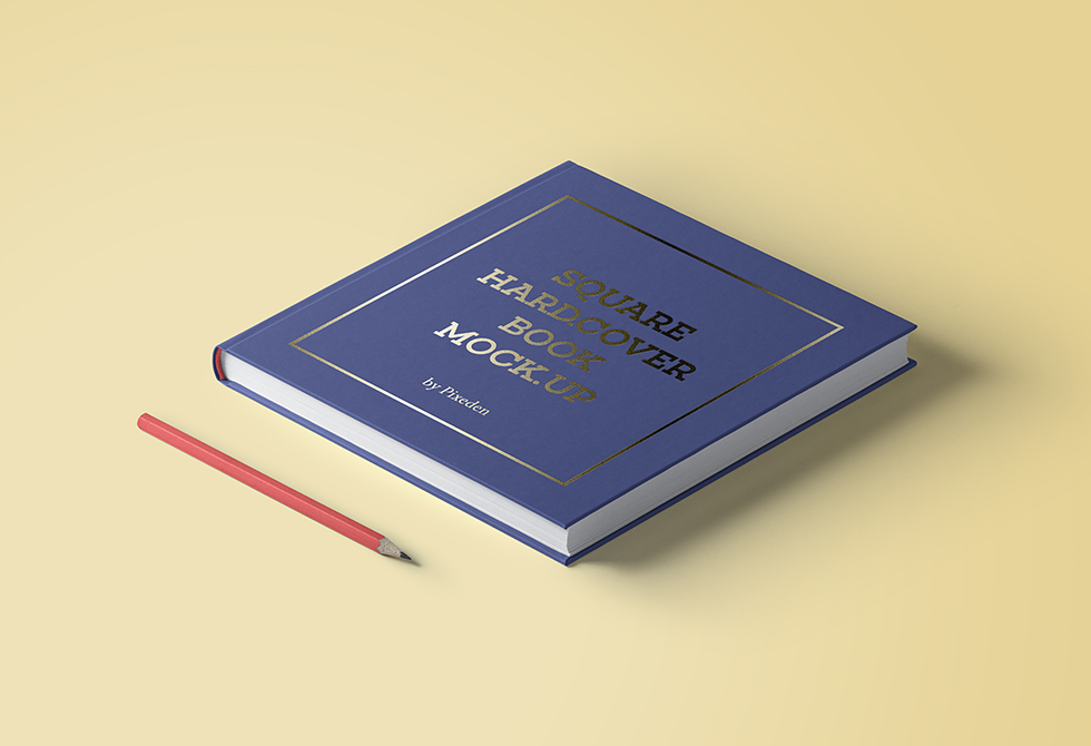Мокап квадратный твердый переплет книги